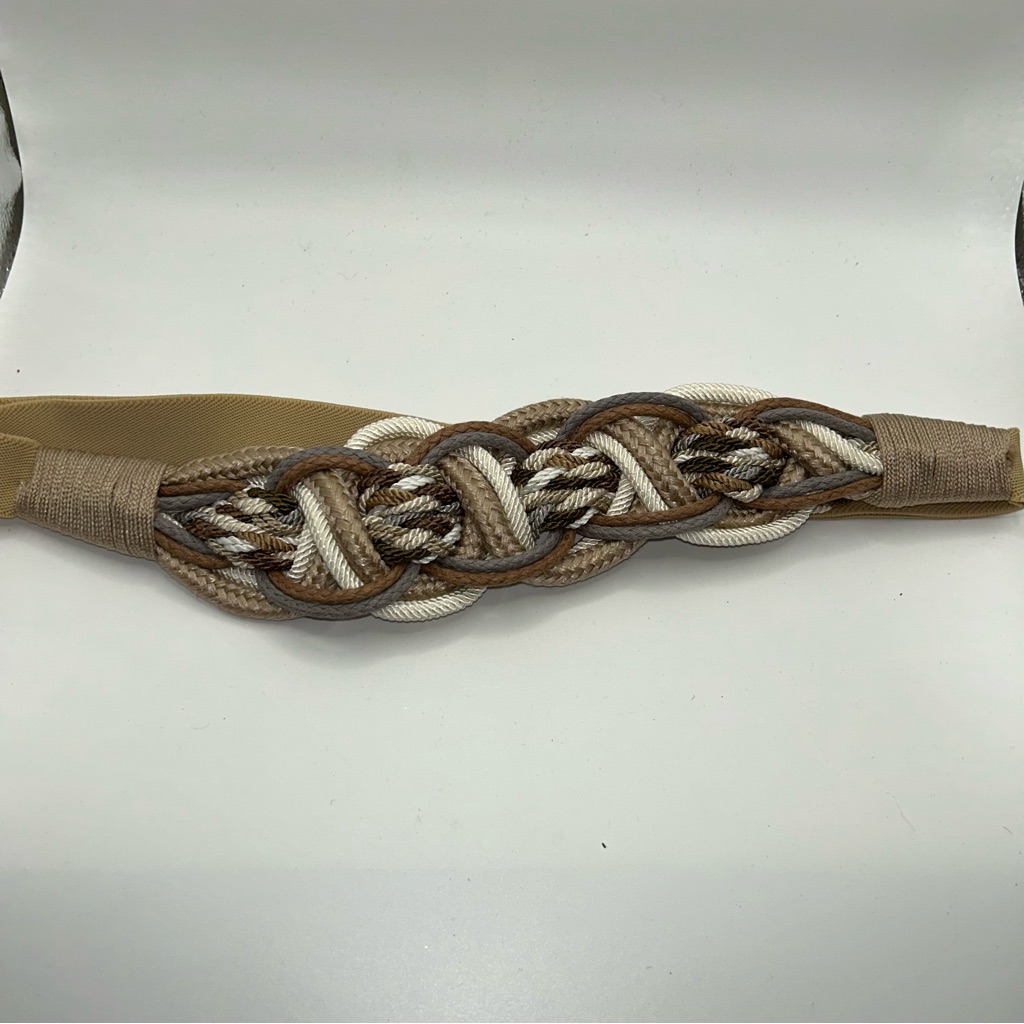 Vintage Knot And Braided Tan And Brown Belt